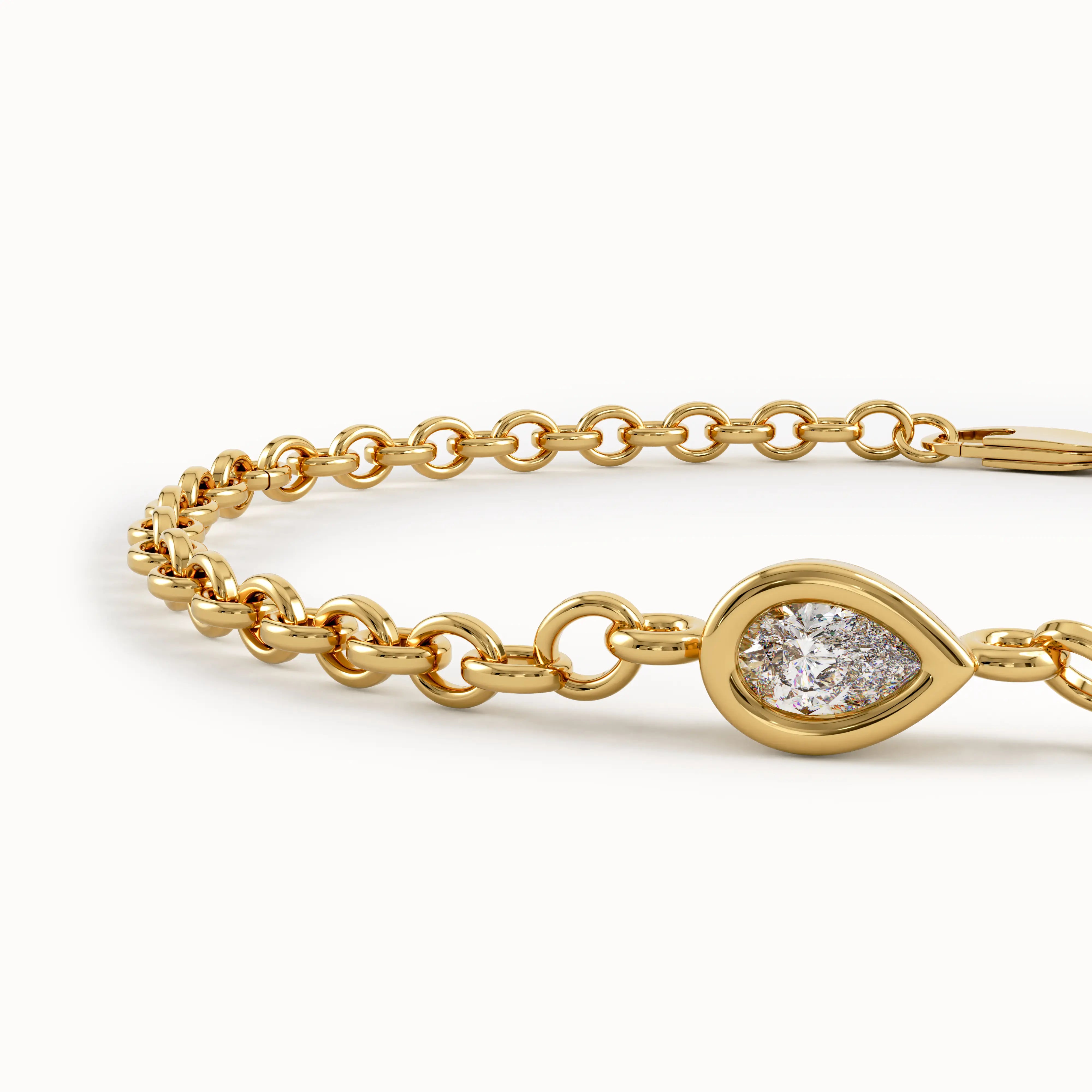 Pear Lab Diamond Solitaire Bracelet - BRENNMORE