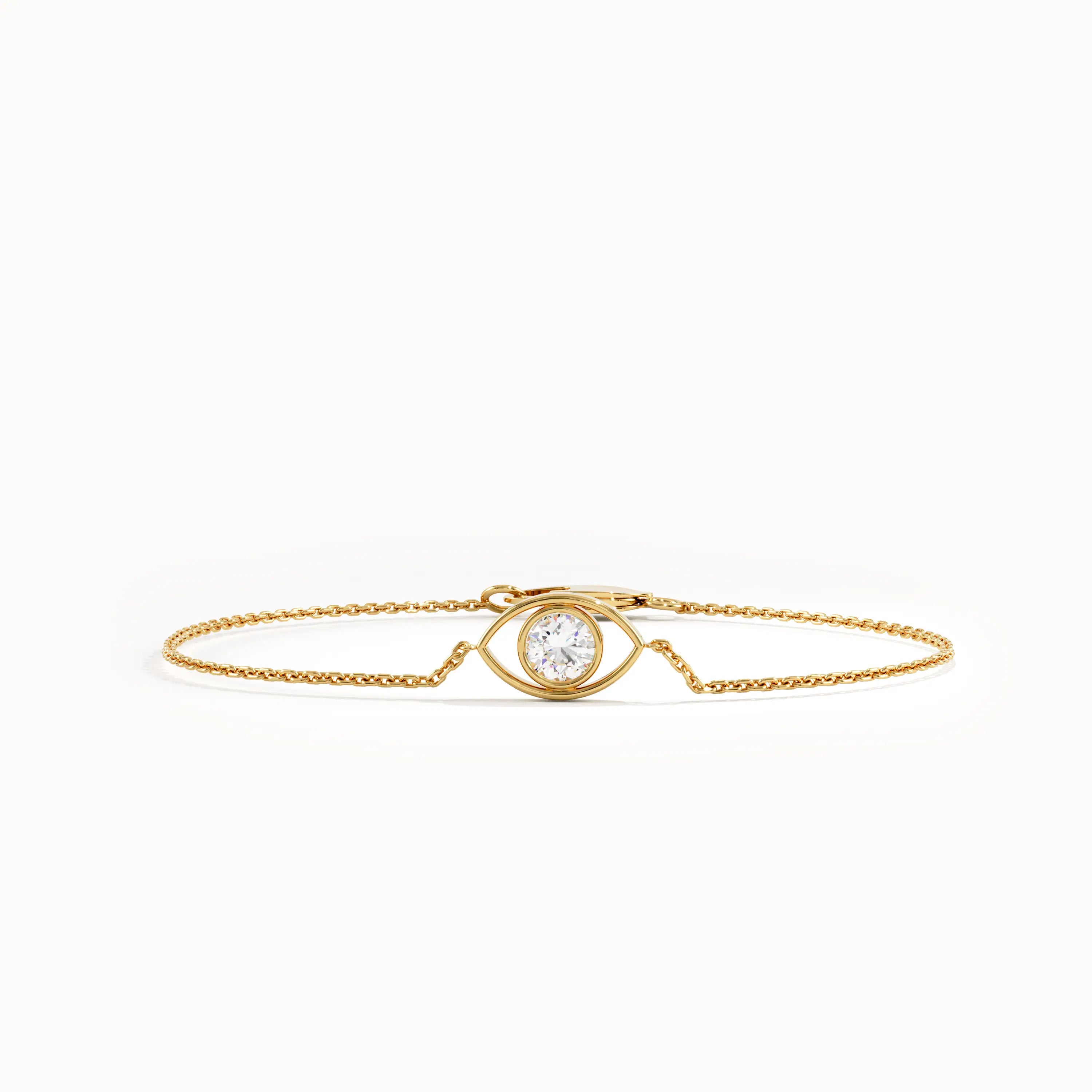 14k Solid Gold Evil Eye Bracelet for Women - BRENNMORE 