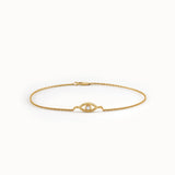 14k Solid Gold Evil Eye Bracelet - BRENNMORE