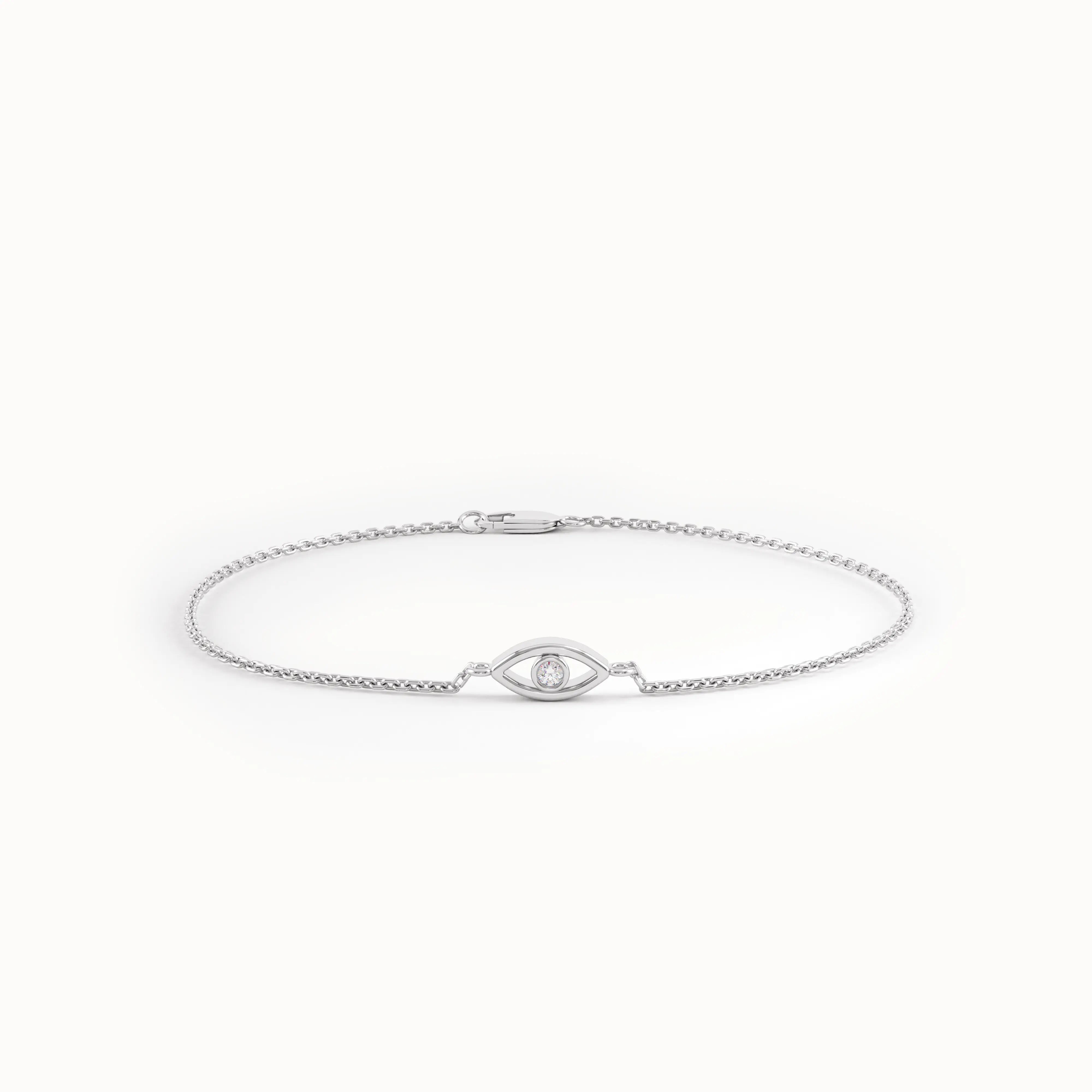 14k Solid Gold Evil Eye Bracelet - BRENNMORE