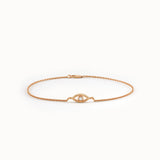 14k Solid Gold Evil Eye Bracelet - BRENNMORE