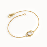 14k Solid Gold Evil Eye Bracelet for Women - BRENNMORE 