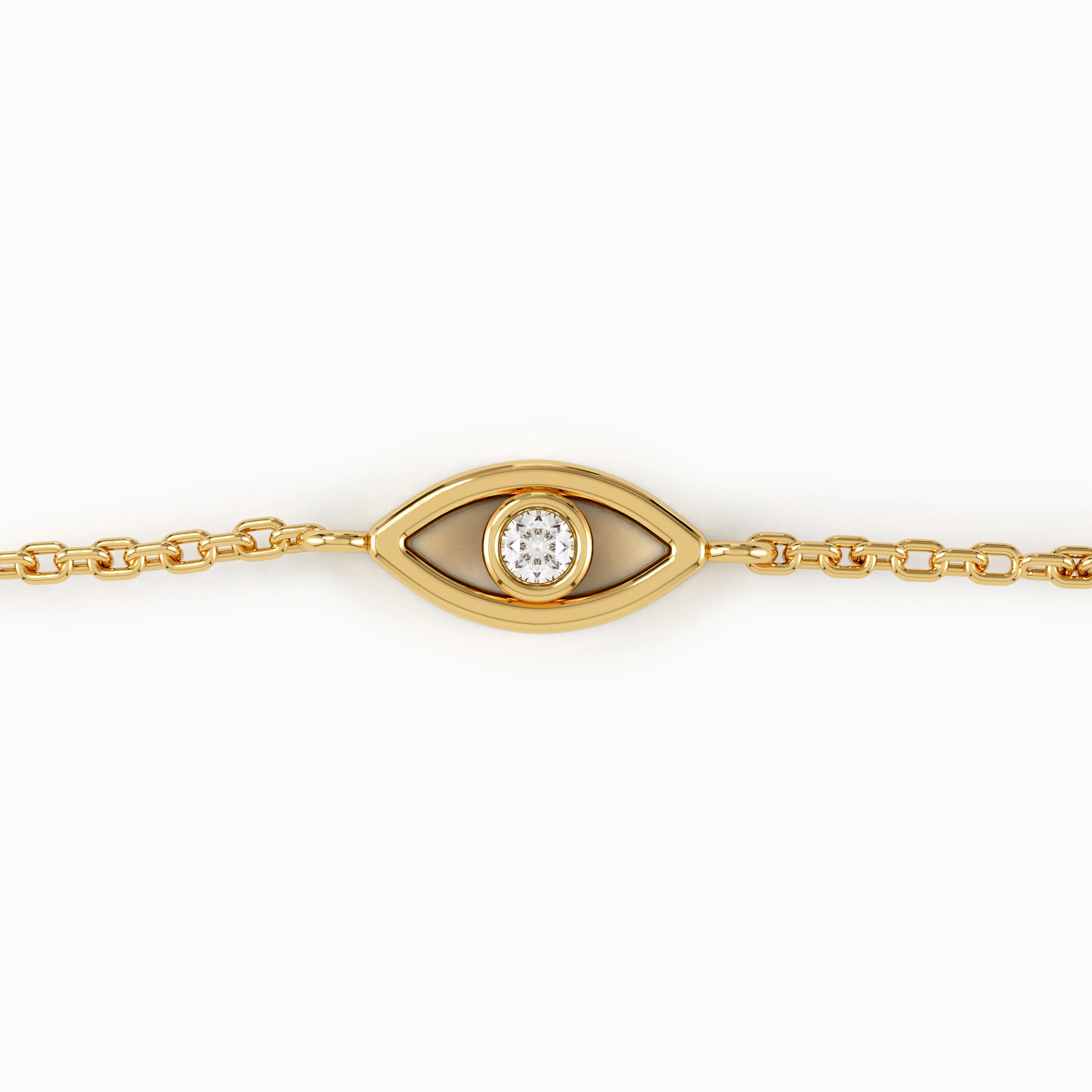 14k Solid Gold Evil Eye Bracelet - BRENNMORE