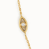 14k Solid Gold Evil Eye Bracelet - BRENNMORE