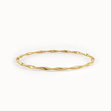 14k Gold Twist Bangle Bracelet - BRENNMORE