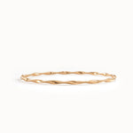 14k Gold Twist Bangle Bracelet - BRENNMORE 