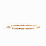 14k Gold Twist Bangle Bracelet - BRENNMORE 