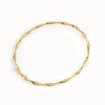 14k Gold Twist Bangle Bracelet - BRENNMORE 