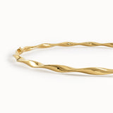 14k Gold Twist Bangle Bracelet - BRENNMORE