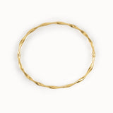 14k Gold Twist Bangle Bracelet - BRENNMORE