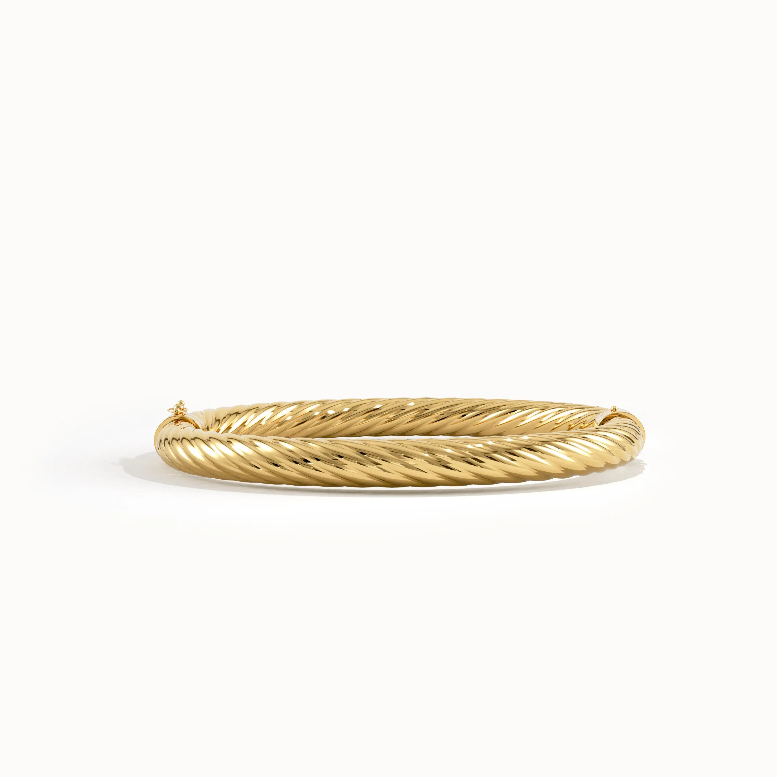 14k Gold Rope Bangle Bracelet - BRENNMORE 