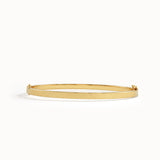 14k Gold Textured Square Tube Bangle Bracelet - BRENNMORE 