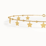 14k Gold Dangling Star Bracelet - BRENNMORE