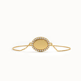 Pave Lab Diamond Oval Gold Bracelet