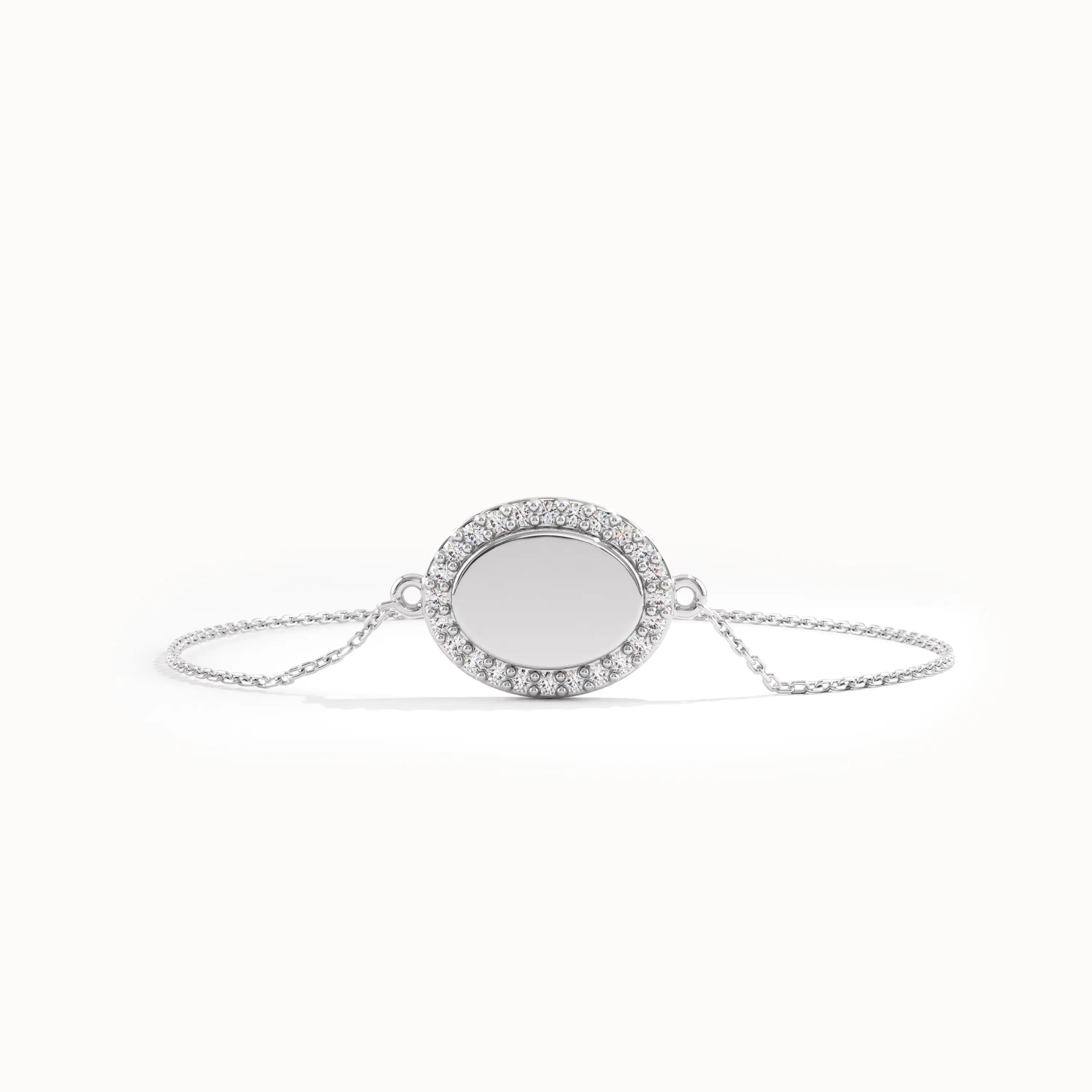 Pave Lab Diamond Oval Gold Bracelet - BRENNMORE 