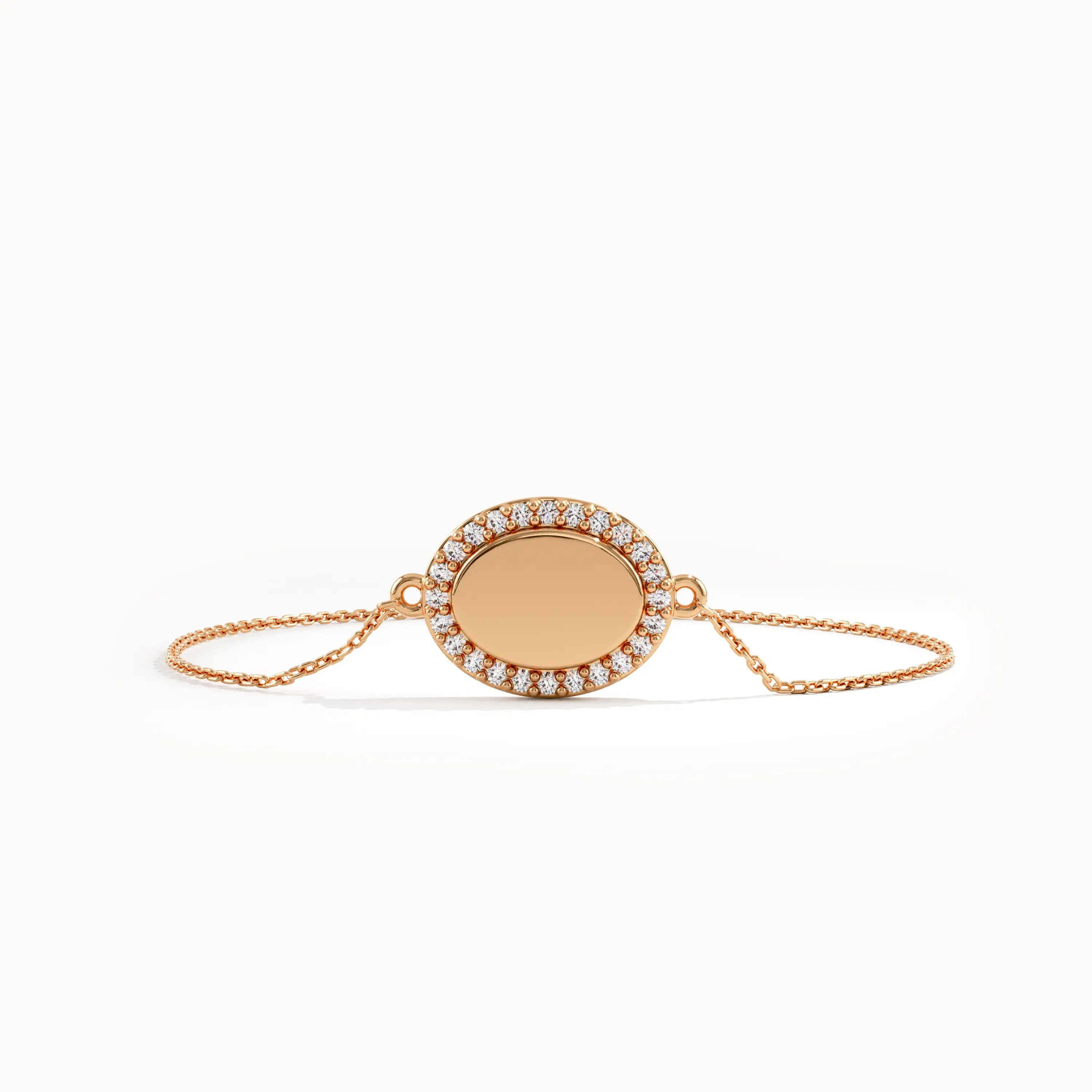 Pave Lab Diamond Oval Gold Bracelet - BRENNMORE 