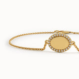 Pave Lab Diamond Oval Gold Bracelet