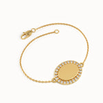 Pave Lab Diamond Oval Gold Bracelet - BRENNMORE 