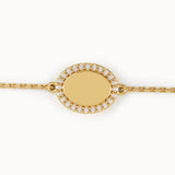 Pave Lab Diamond Oval Gold Bracelet
