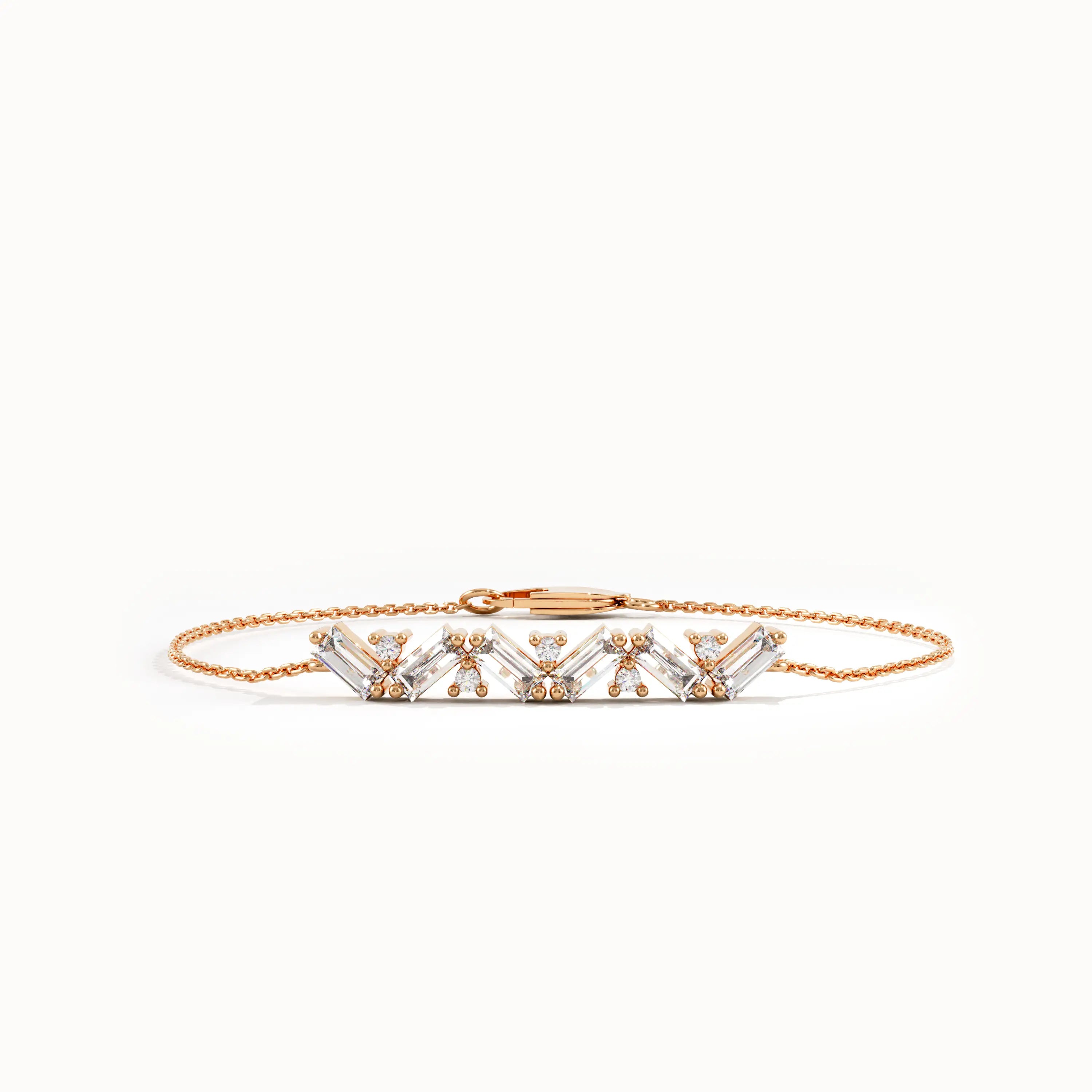 Baguette Bar Bracelet in 14K Gold - BRENNMORE 