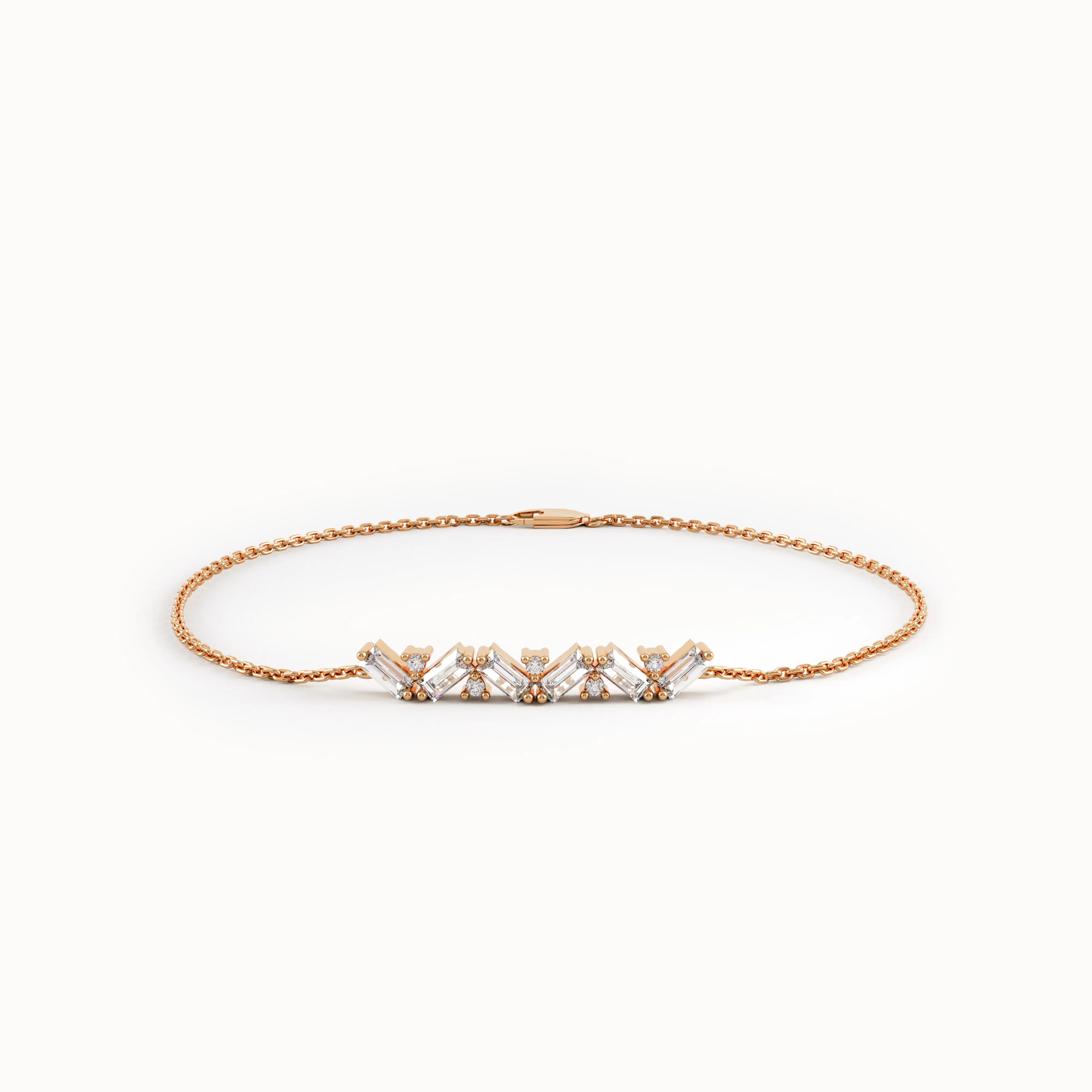 Baguette Bar Bracelet in 14K Gold - BRENNMORE