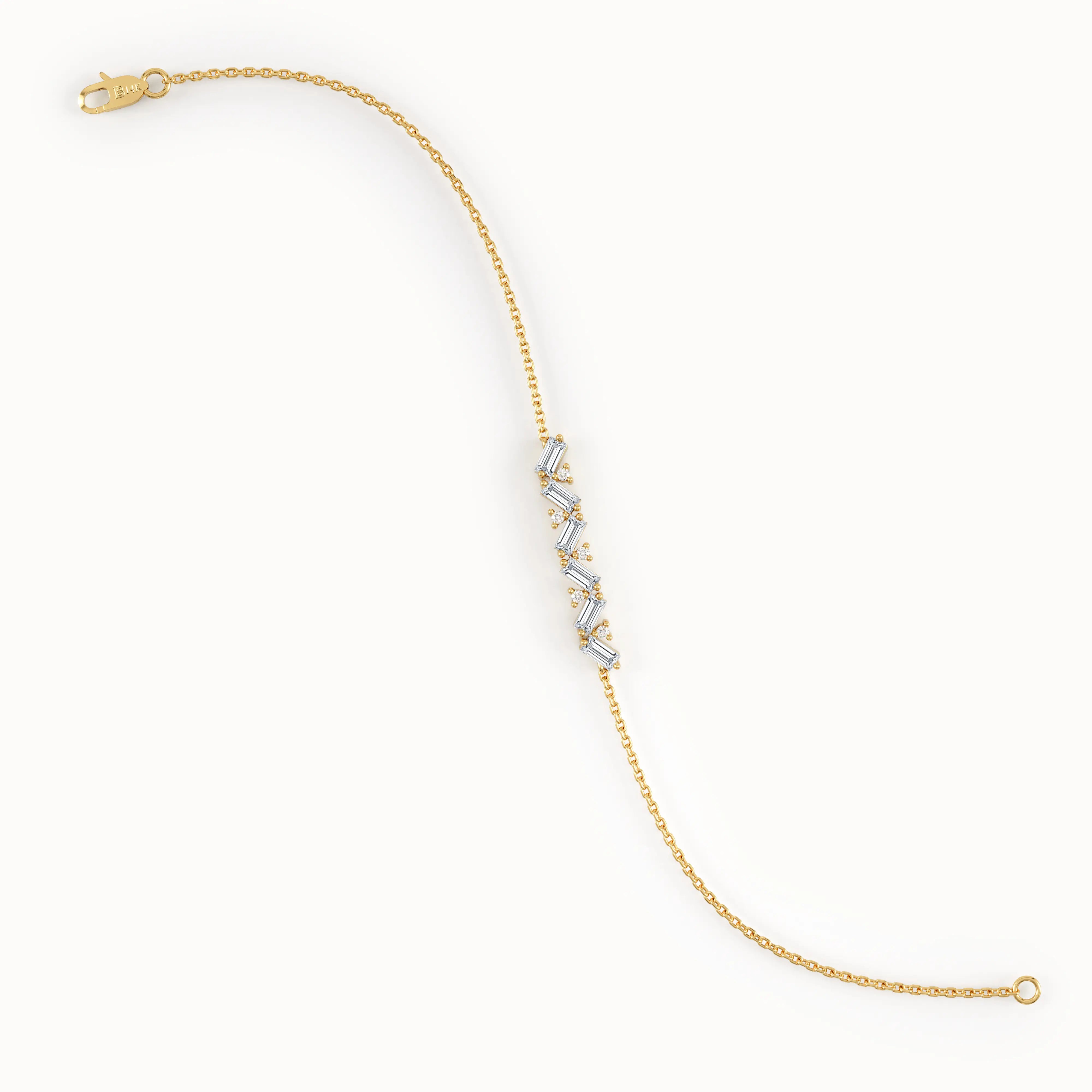 Baguette Bar Bracelet in 14K Gold - BRENNMORE