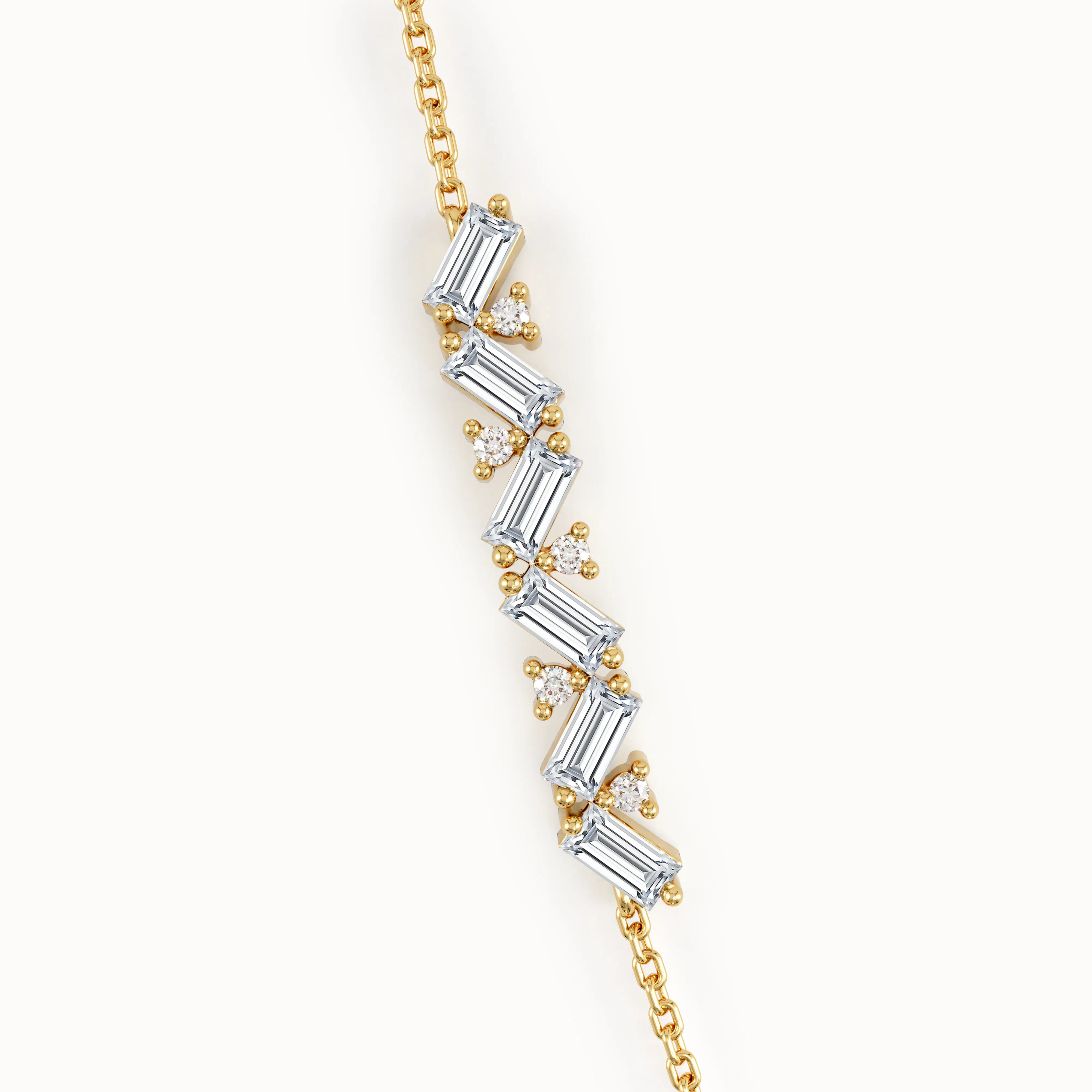 Baguette Bar Bracelet in 14K Gold - BRENNMORE