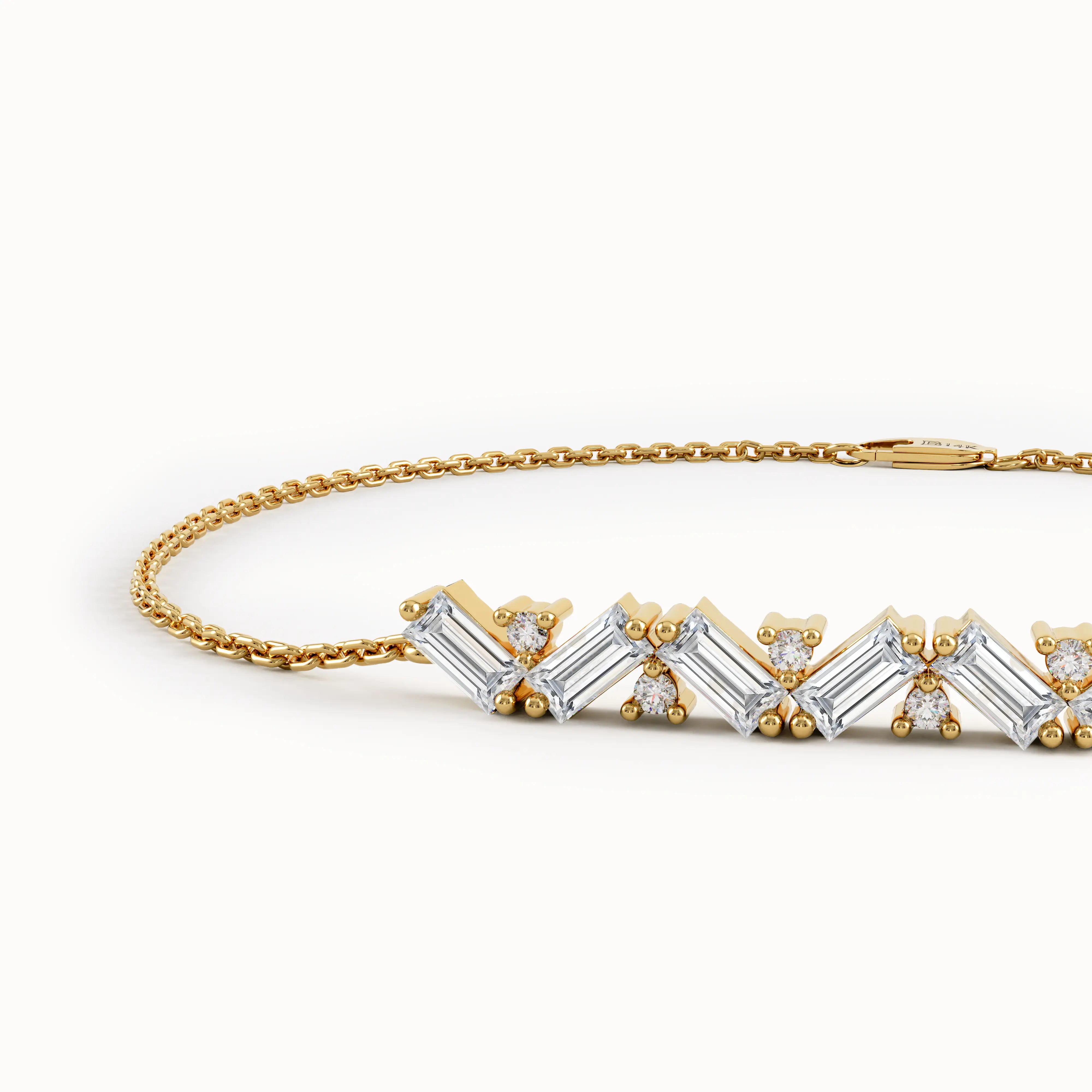 Baguette Bar Bracelet in 14K Gold - BRENNMORE