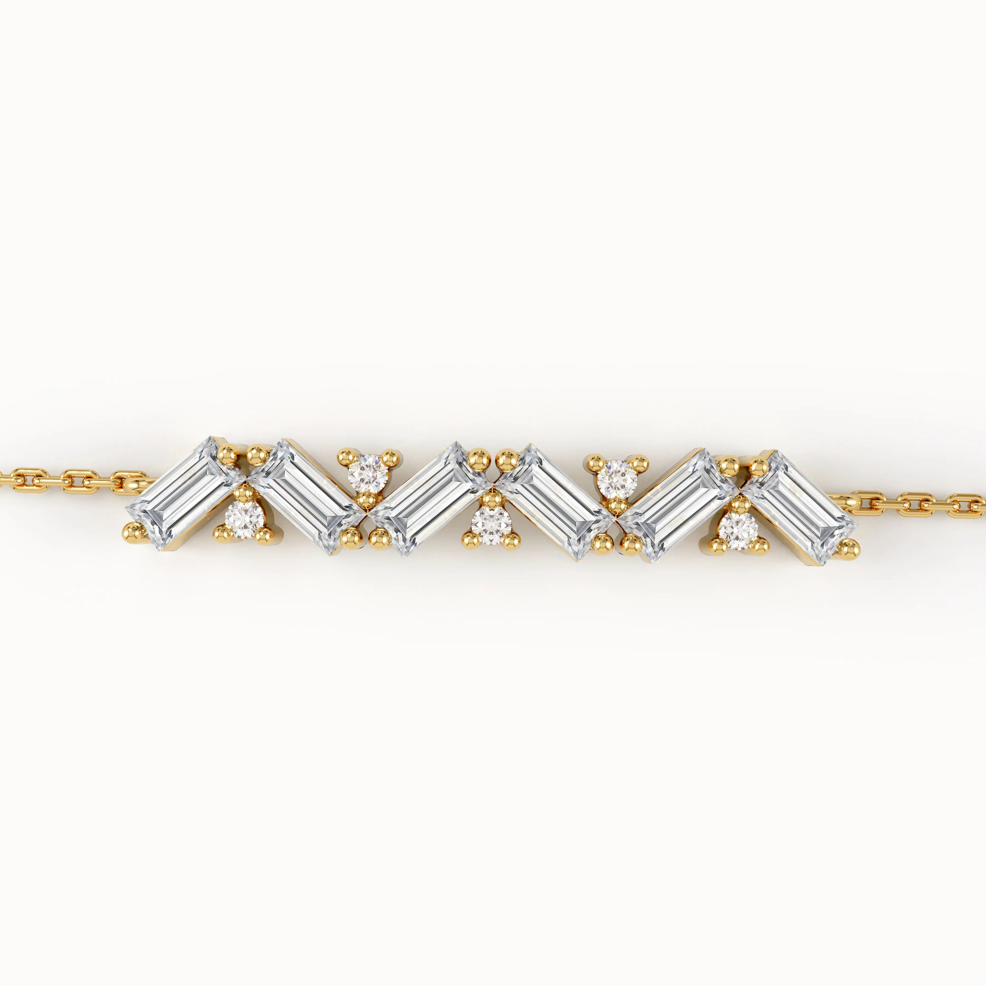 Baguette Bar Bracelet in 14K Gold - BRENNMORE