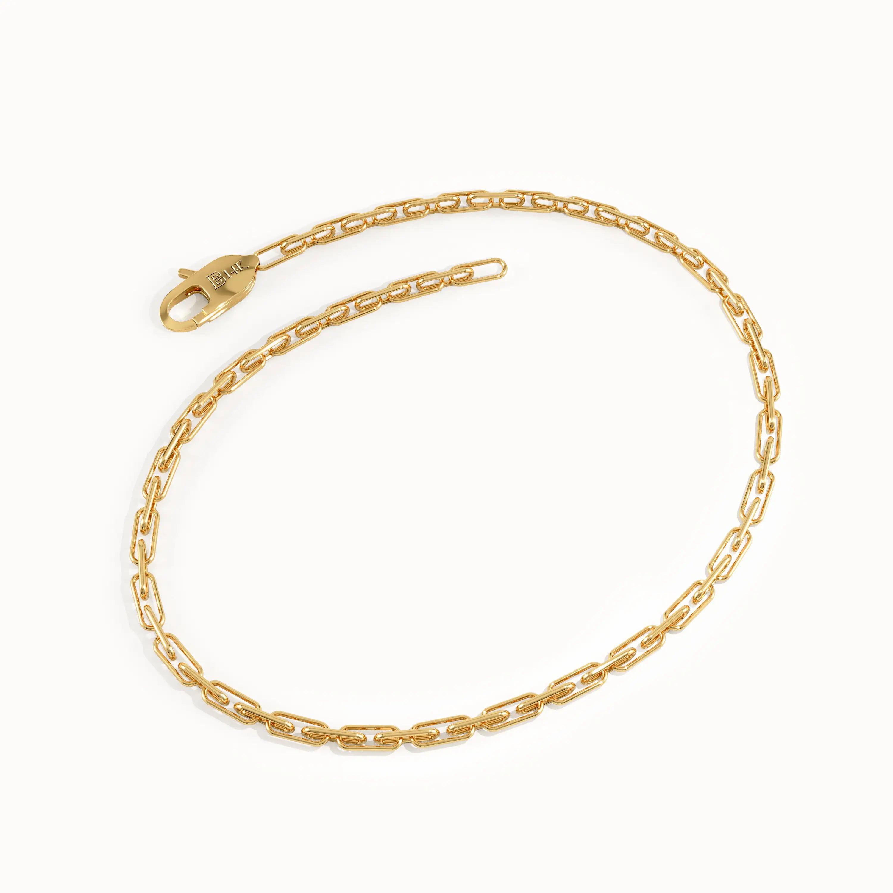 Slim Link Chain Bracelet in 14K Gold - BRENNMORE 
