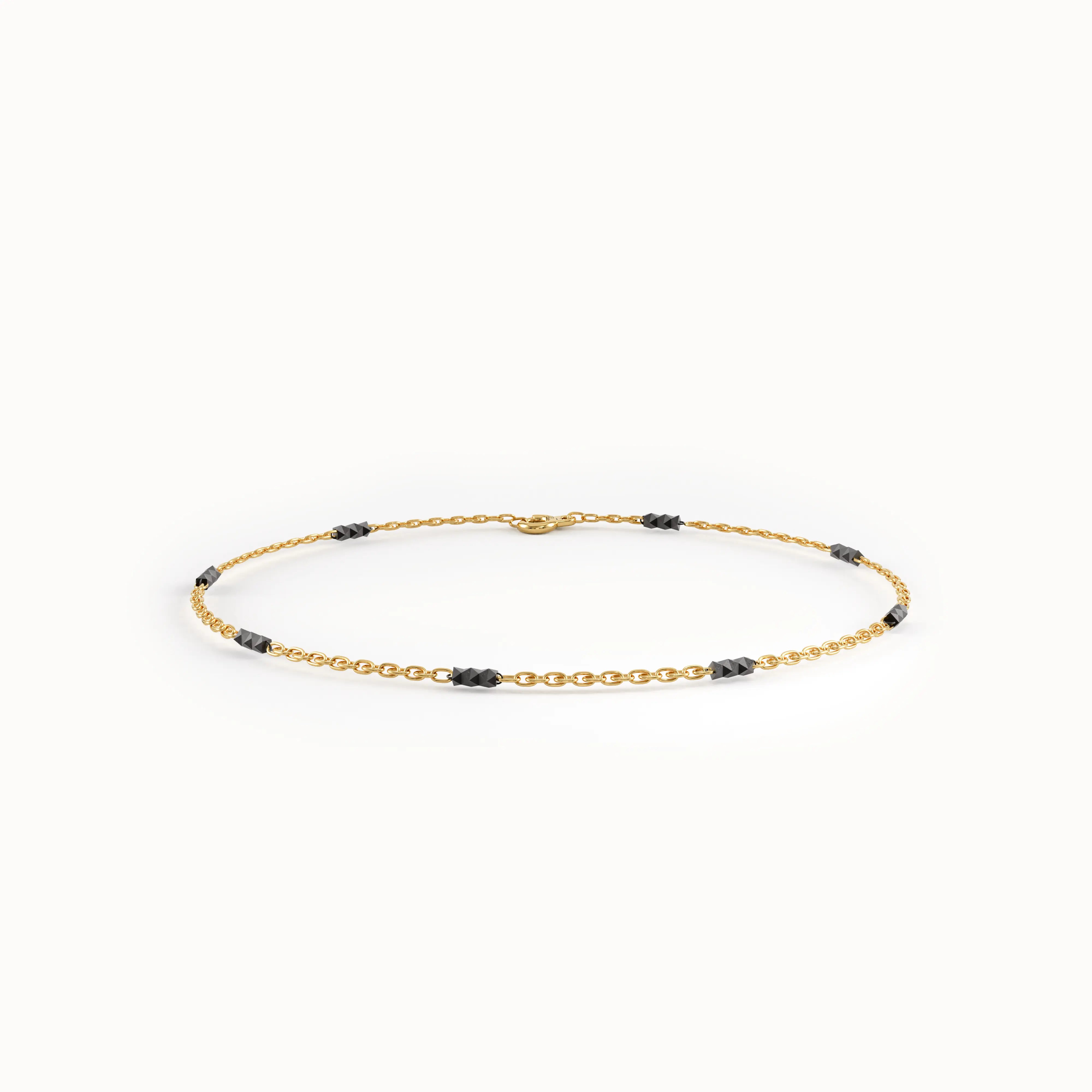 Mixed Metal Bar Bracelet in 14K Gold - BRENNMORE
