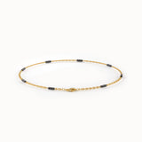 Mixed Metal Bar Bracelet in 14K Gold - BRENNMORE