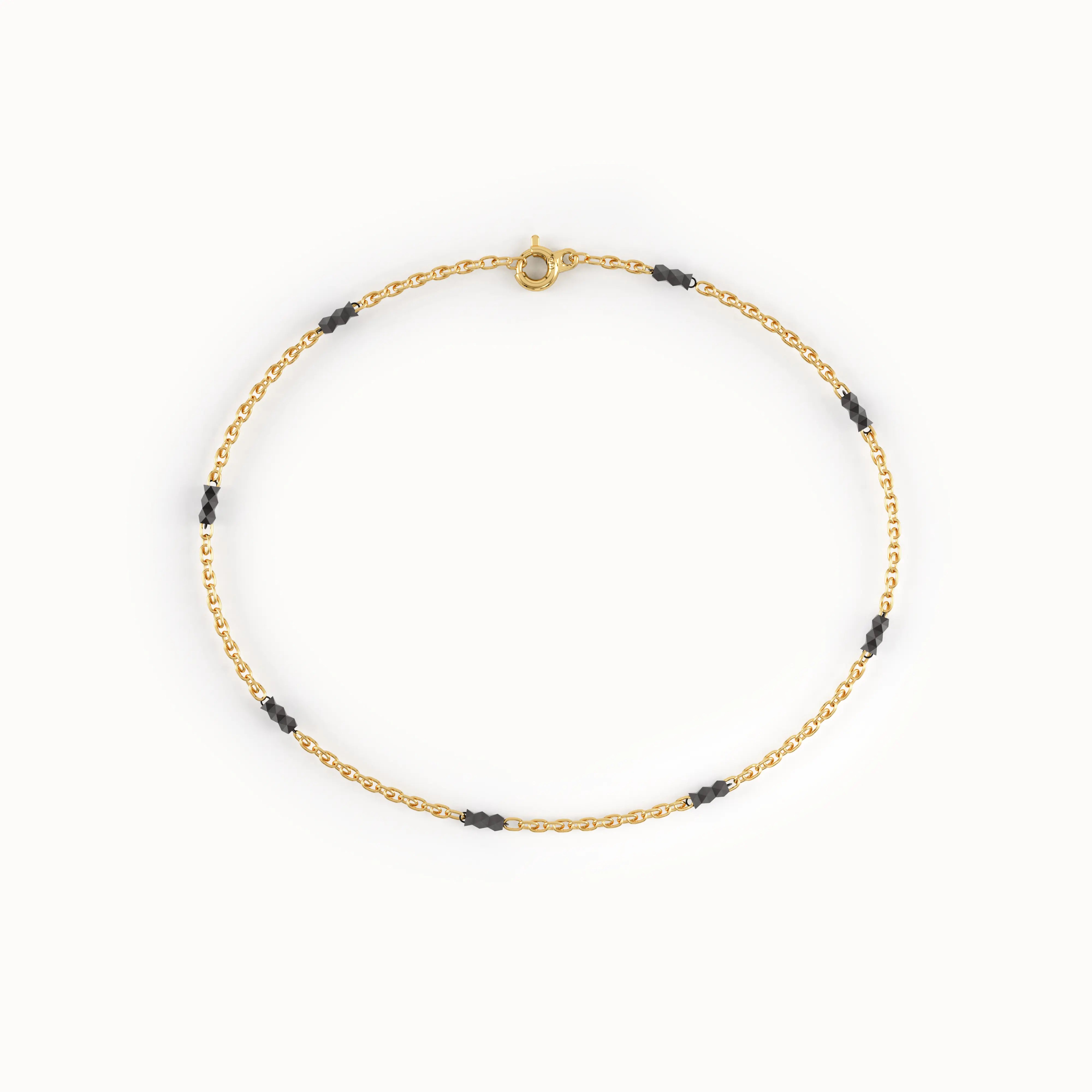 Mixed Metal Bar Bracelet in 14K Gold - BRENNMORE
