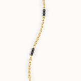 Mixed Metal Bar Bracelet in 14K Gold - BRENNMORE