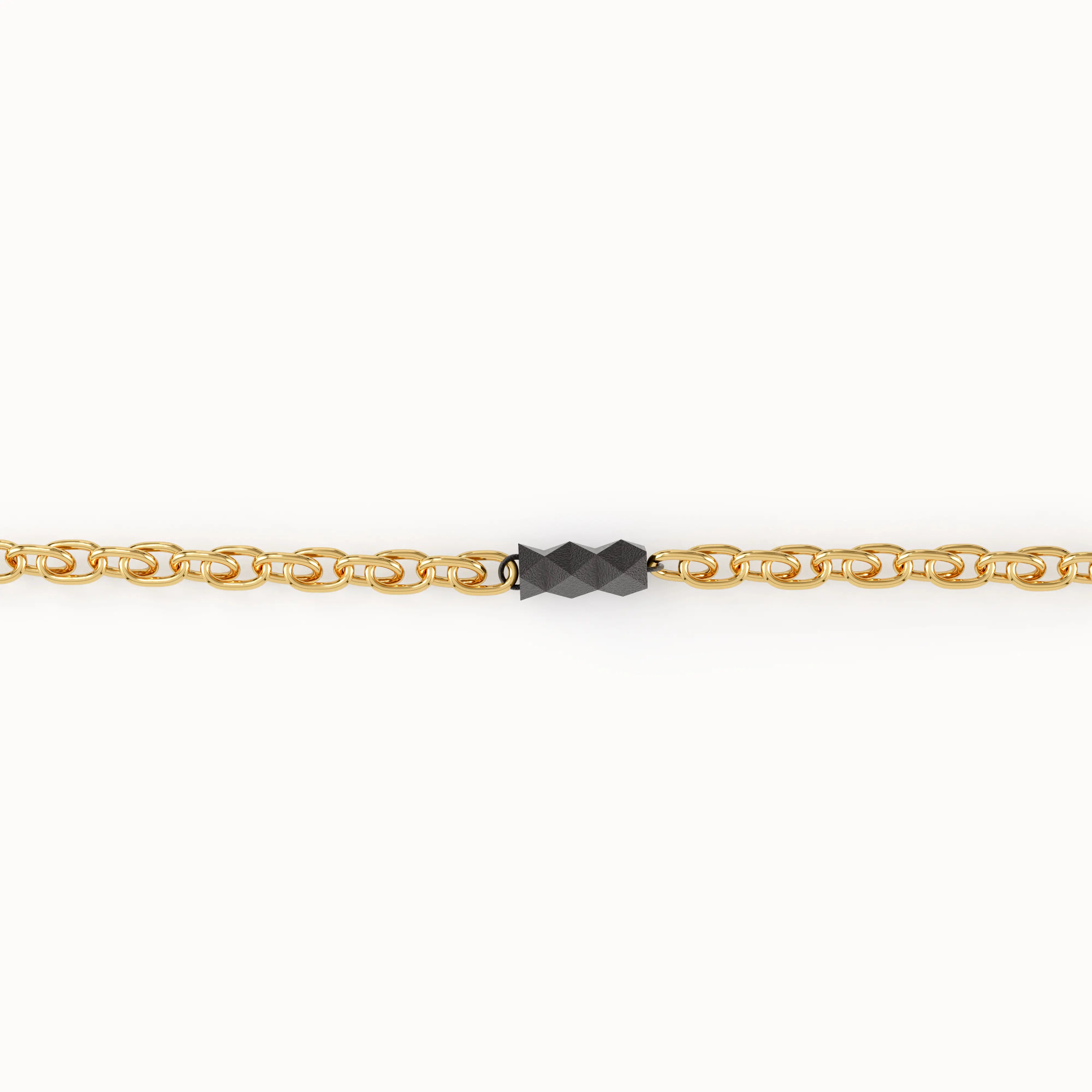 Mixed Metal Bar Bracelet in 14K Gold - BRENNMORE