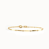 Cable Chain Bracelet with Flat Bar in 14K Gold - BRENNMORE 