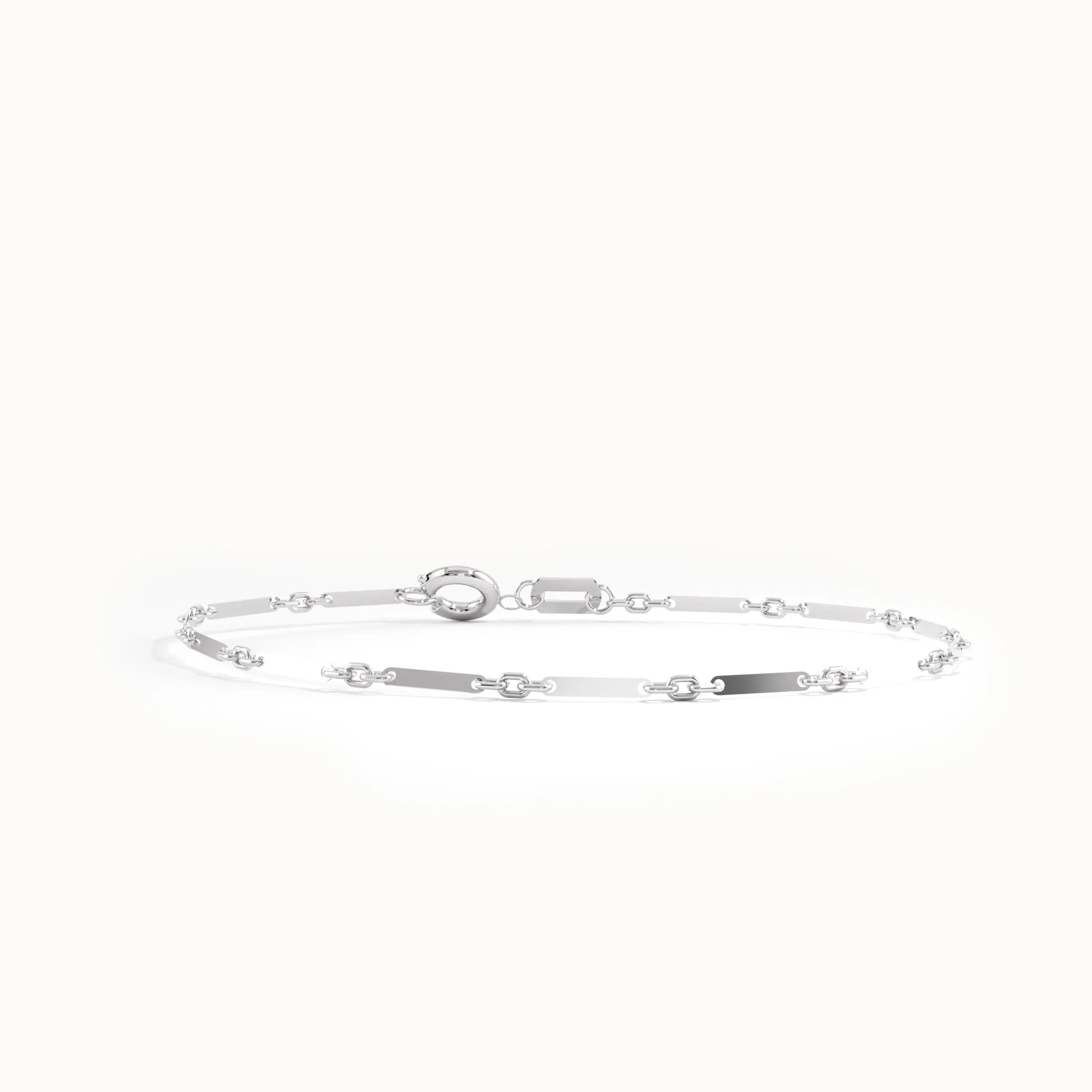 Cable Chain Bracelet with Flat Bar in 14K Gold - BRENNMORE 