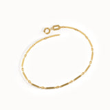 Cable Chain Bracelet with Flat Bar in 14K Gold - BRENNMORE 