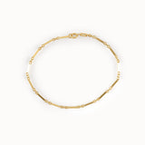 Gold Cable Chain Bracelet with Flat Bar - BRENNMORE