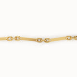 Gold Cable Chain Bracelet with Flat Bar - BRENNMORE
