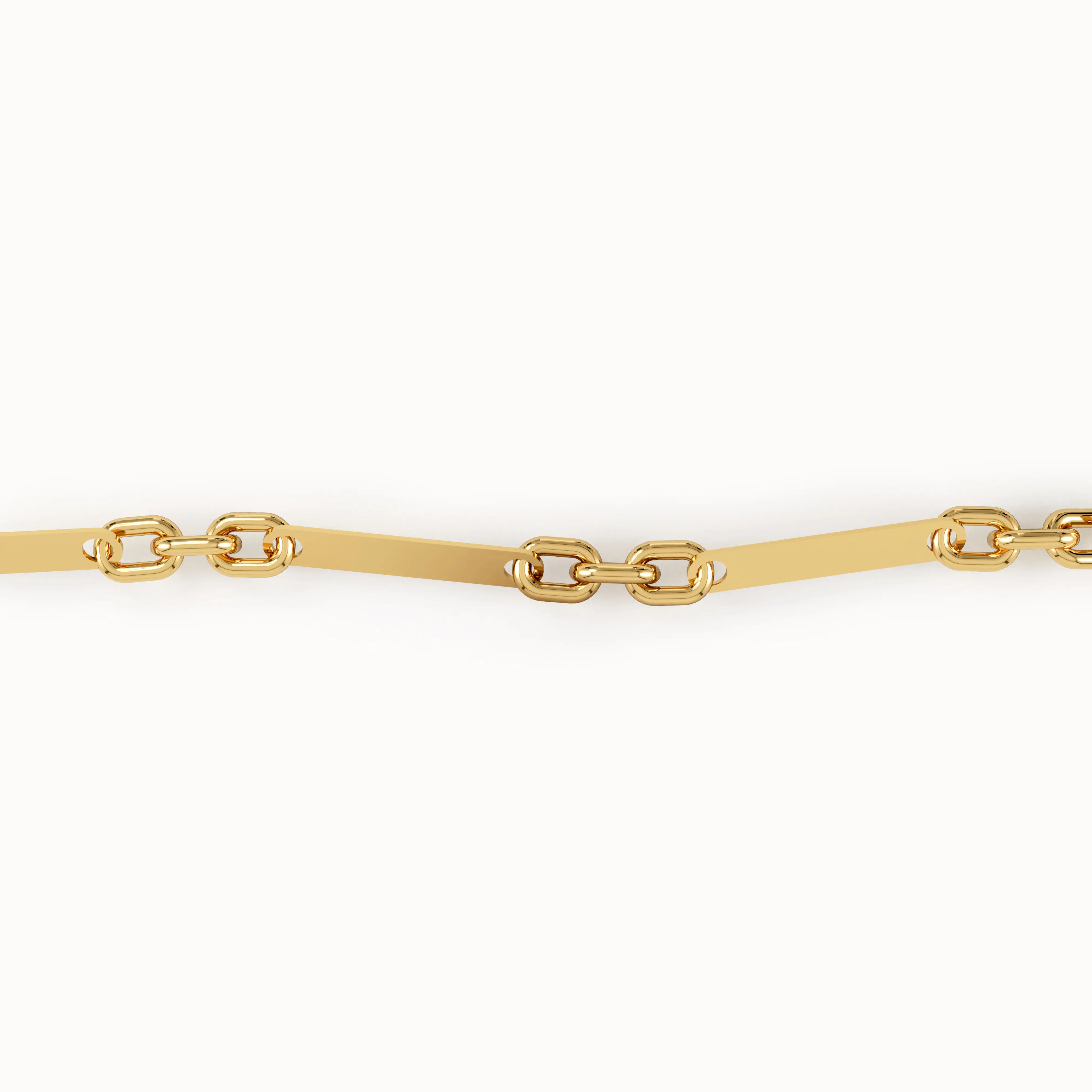 Gold Cable Chain Bracelet with Flat Bar - BRENNMORE