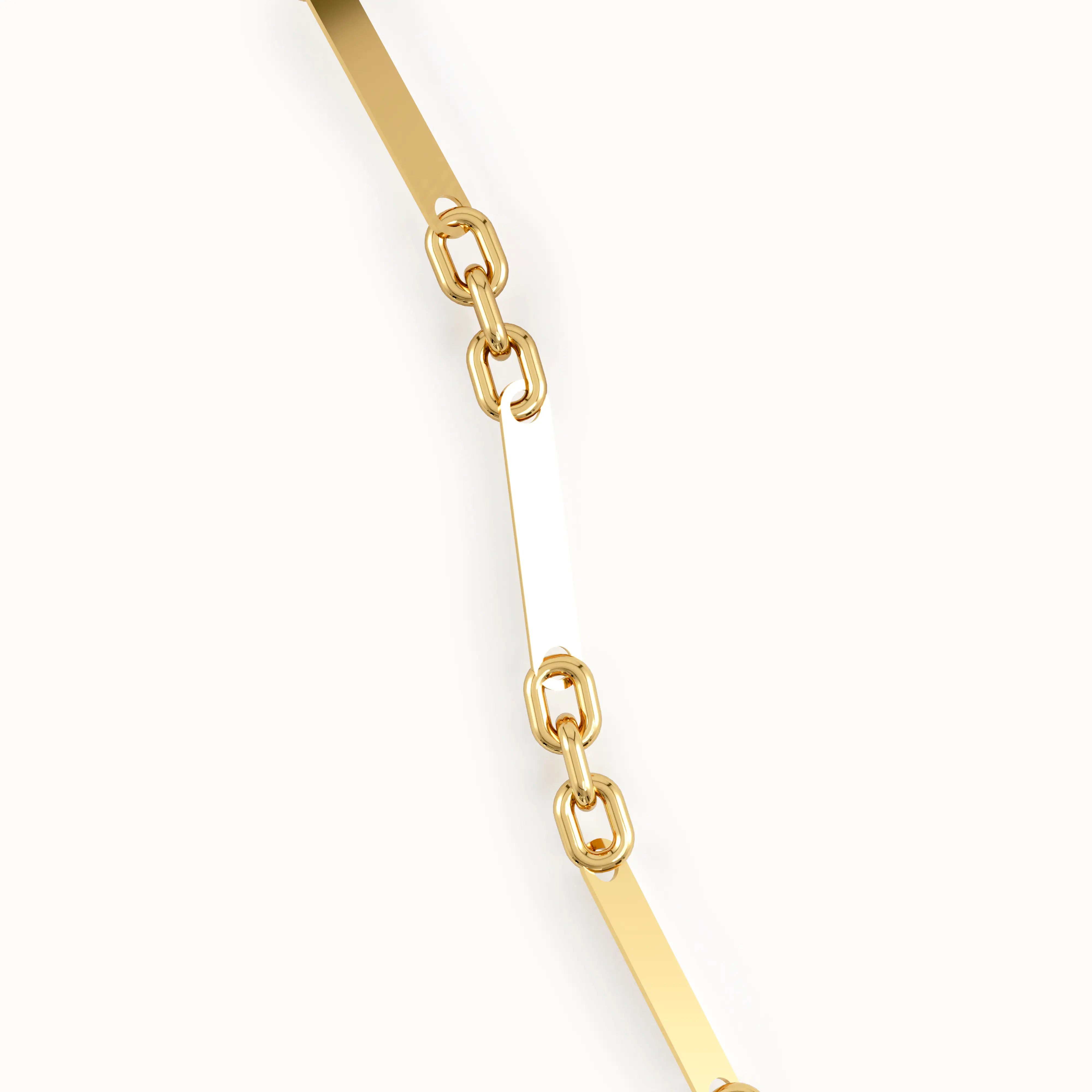 Gold Cable Chain Bracelet with Flat Bar - BRENNMORE