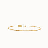 Simple Flat Bar Bracelet in Gold - BRENNMORE 