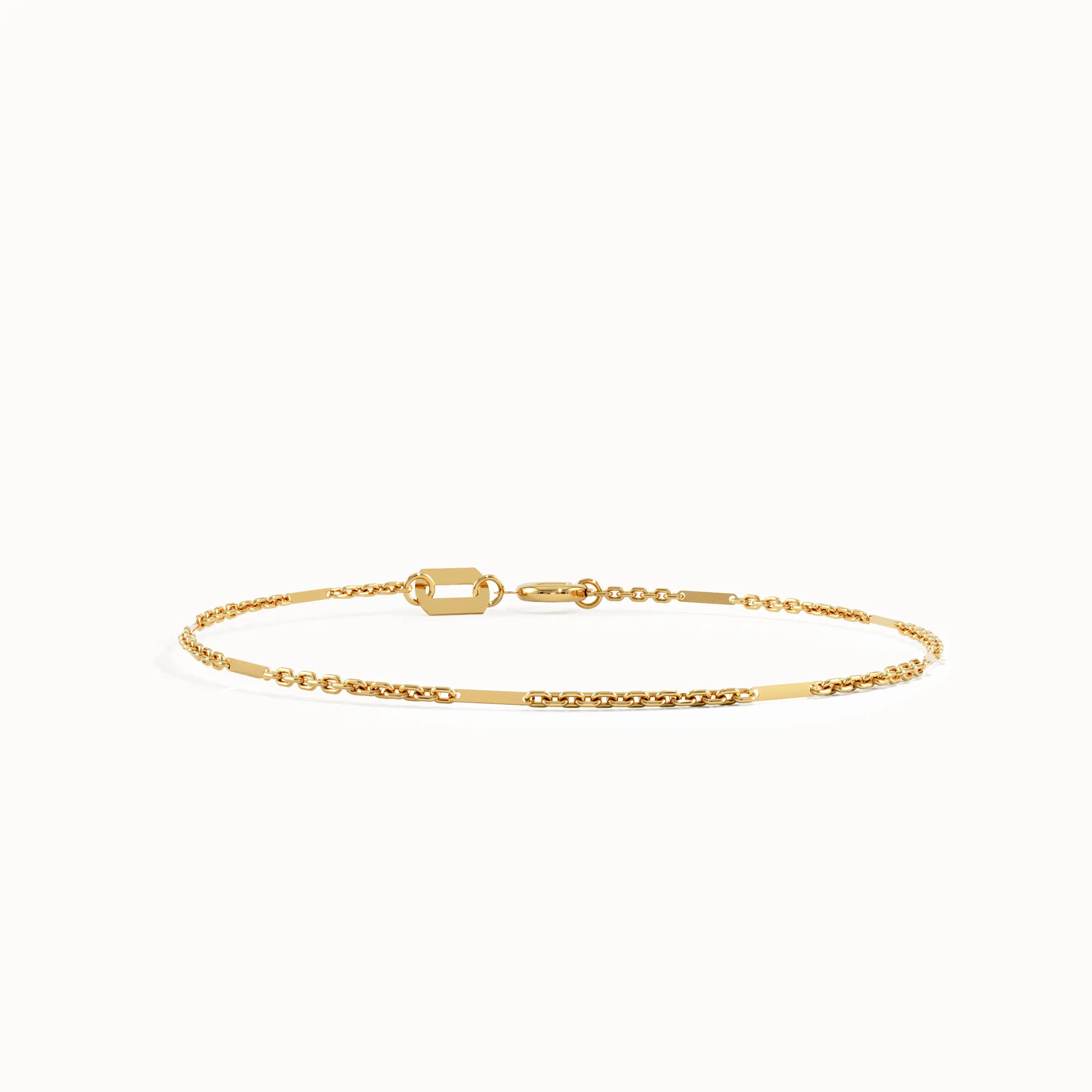 Simple Flat Bar Bracelet in Gold - BRENNMORE 