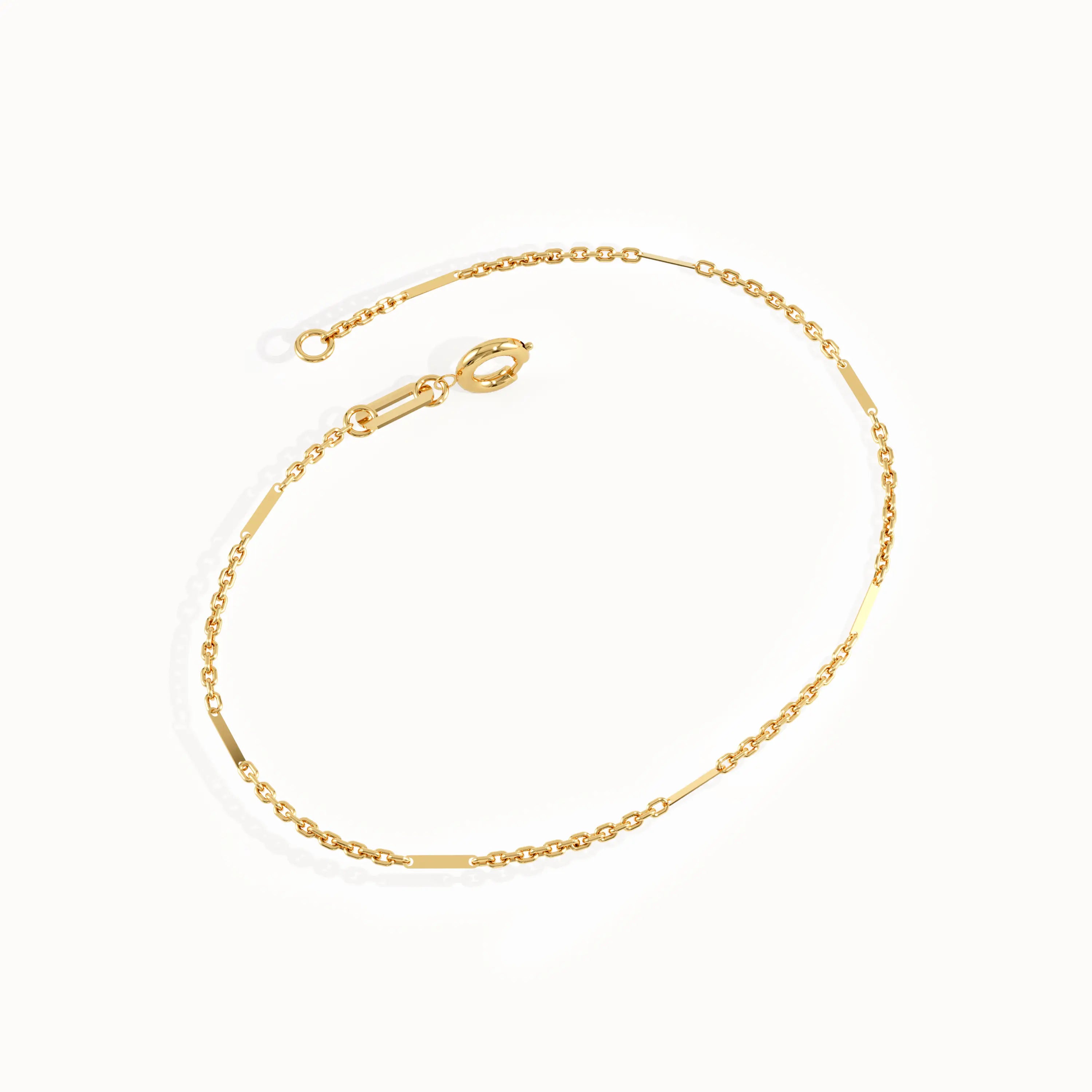 Simple Flat Bar Bracelet in Gold - BRENNMORE 