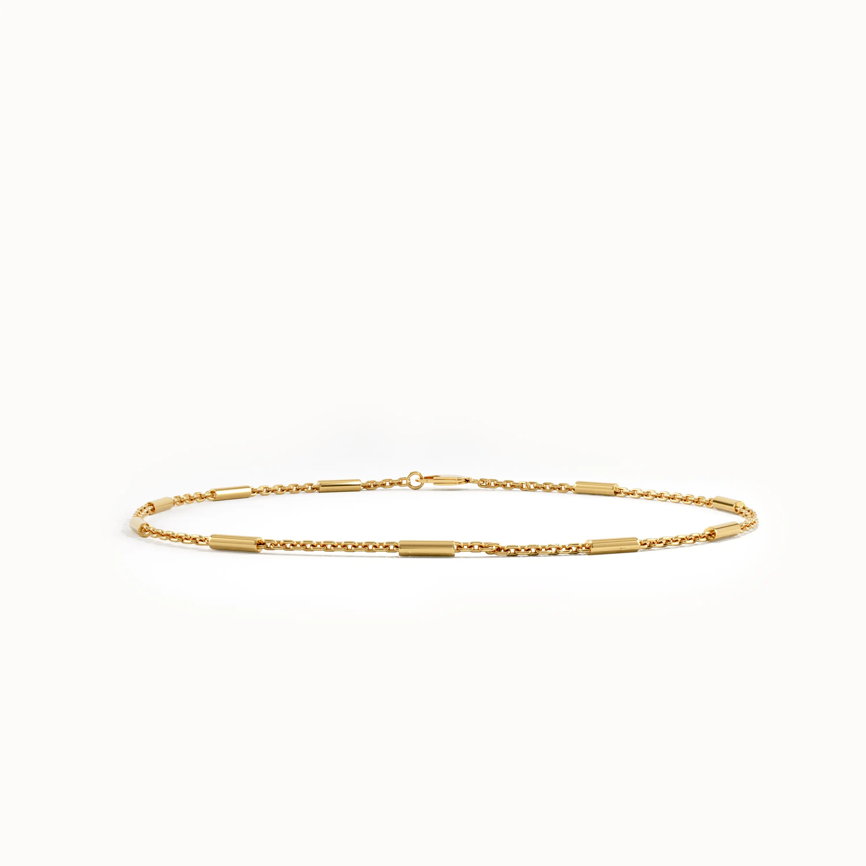 14K Gold Bar Chain Bracelet - BRENNMORE 