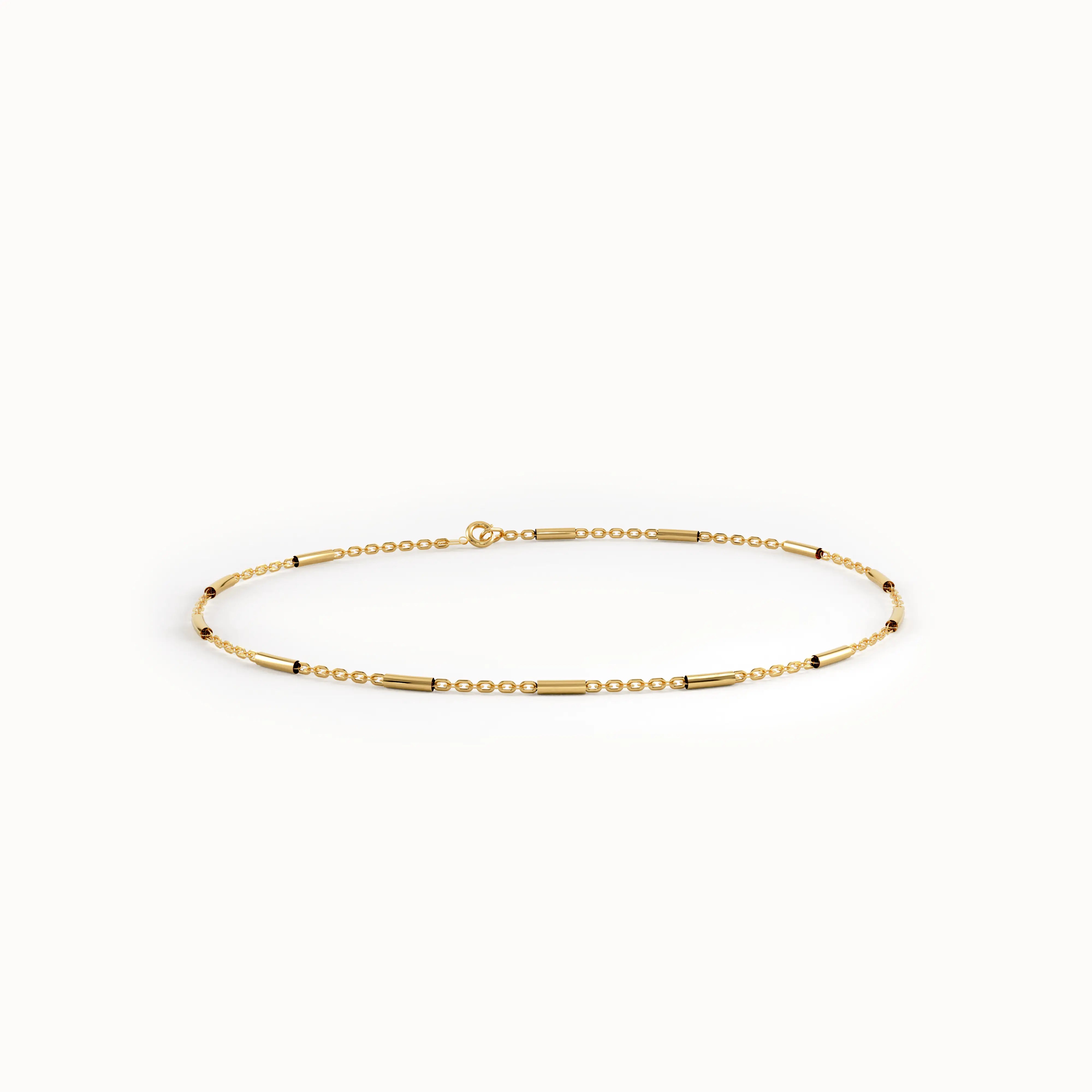 14K Gold Bar Chain Bracelet - BRENNMORE