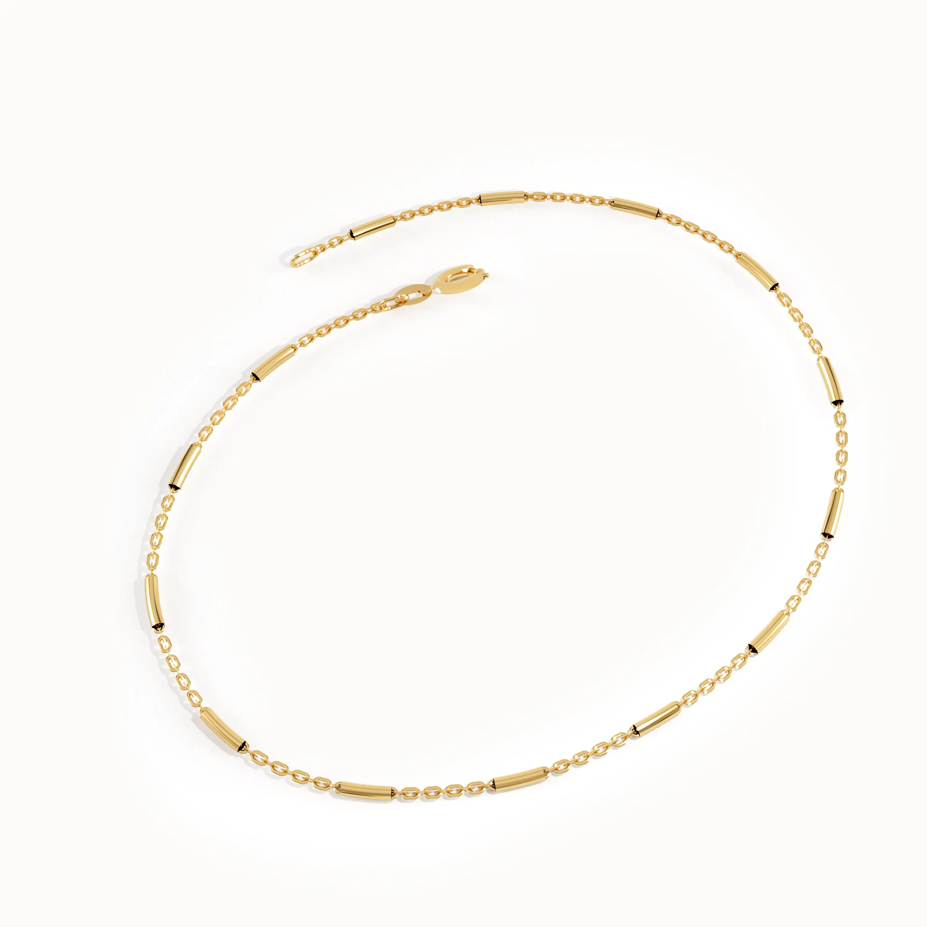 14K Gold Bar Chain Bracelet - BRENNMORE 
