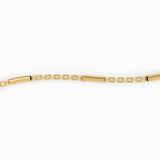14K Gold Bar Chain Bracelet