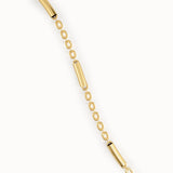 14K Gold Bar Chain Bracelet